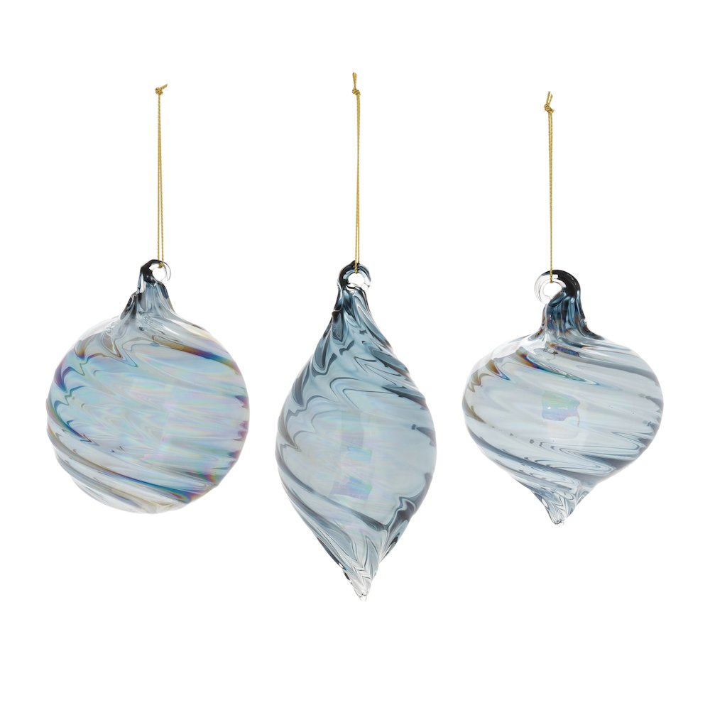 Iridescent Swirl Glass Ornament (Set of 12). Picture 4