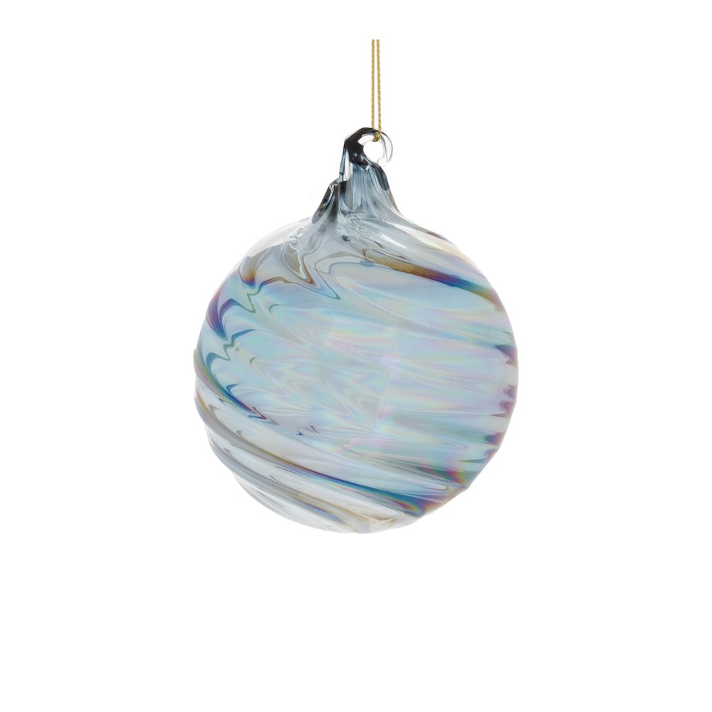 Iridescent Swirl Glass Ornament (Set of 12). Picture 5