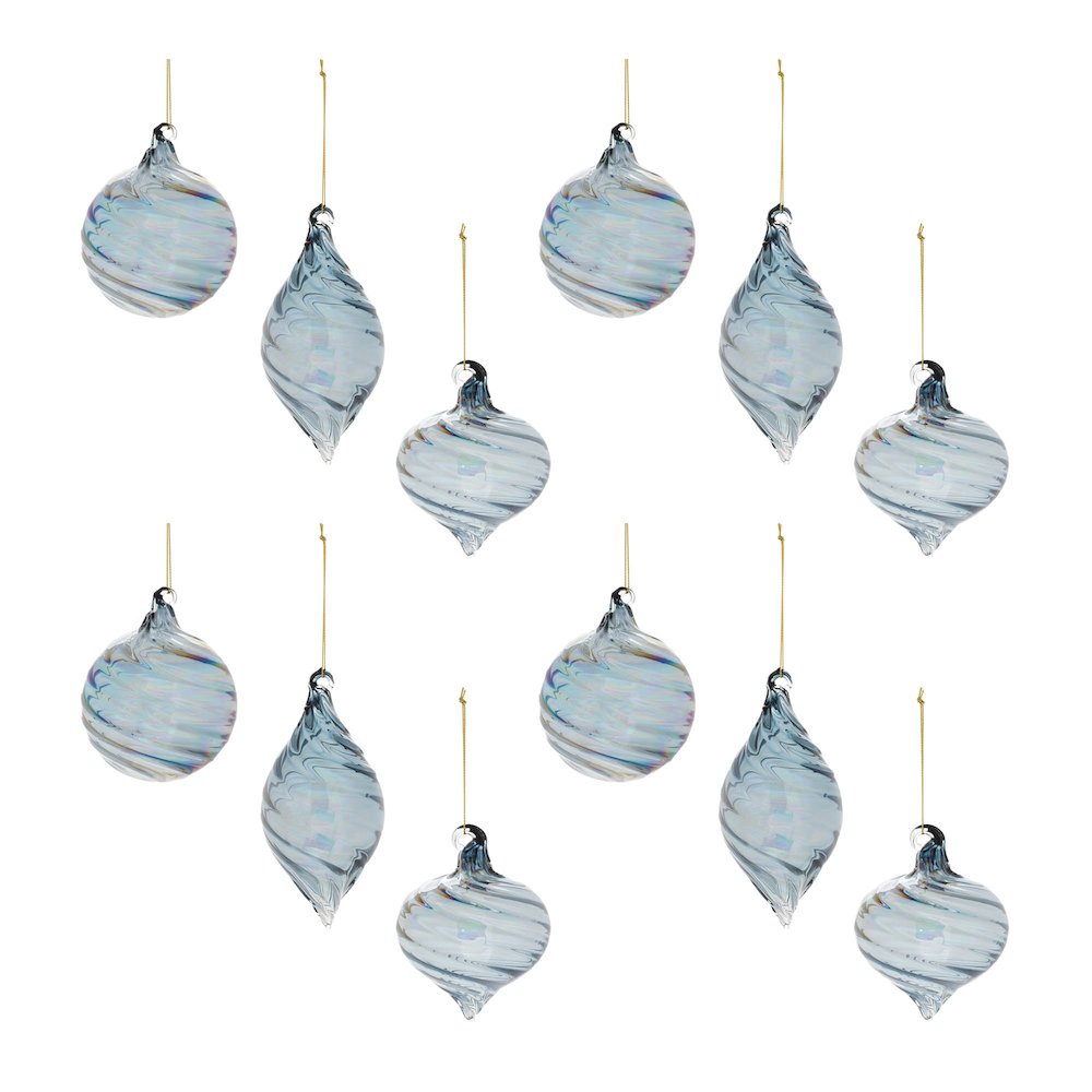 Iridescent Swirl Glass Ornament (Set of 12). Picture 8