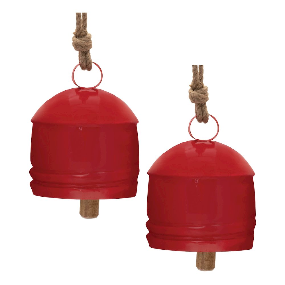 Rustic Metal Bell Ornament (Set of 2). Picture 3