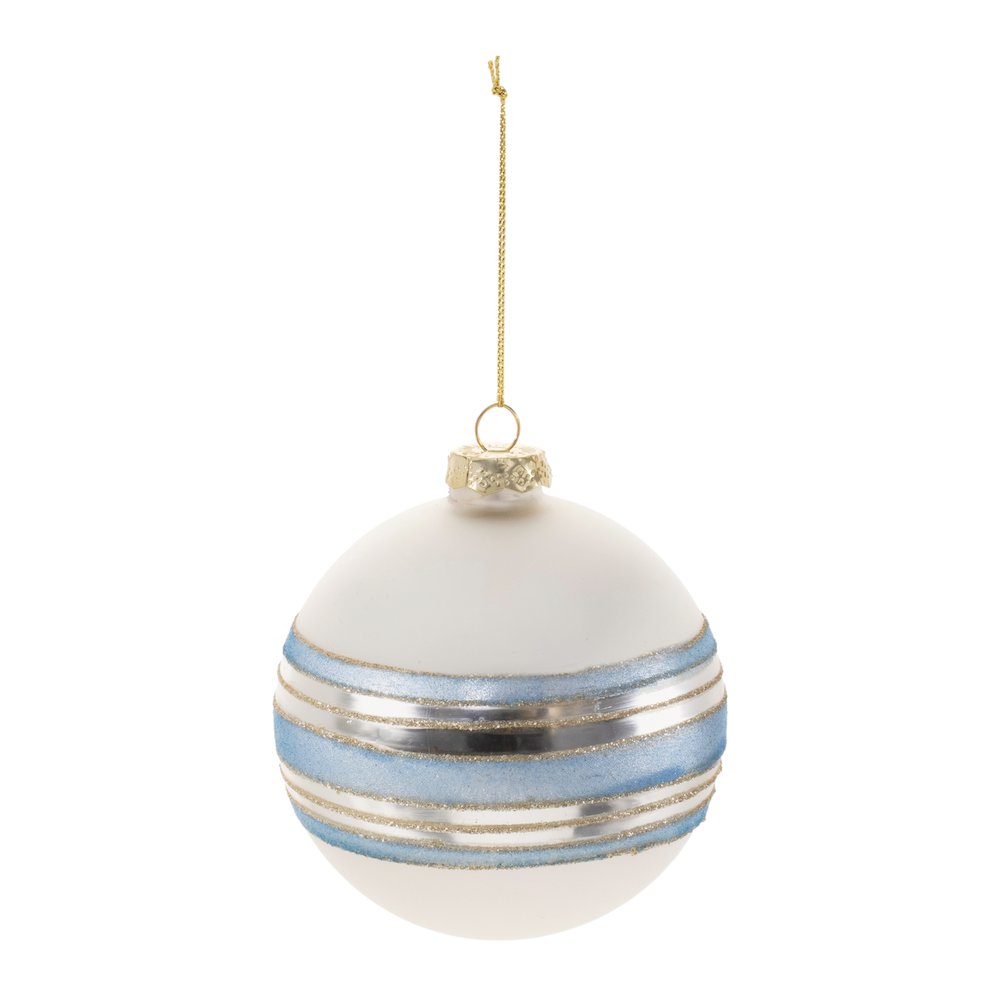 Striped Glass Ball Ornament (Set of 6). Picture 2