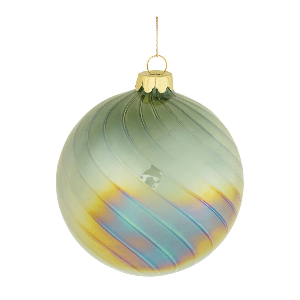 Iridescent Swirled Glass Ornament (Set of 6). Picture 3