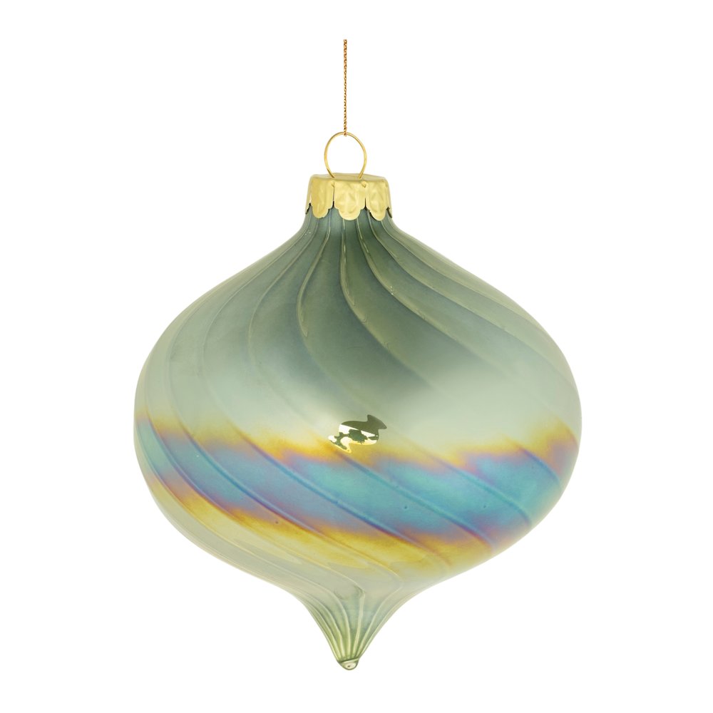 Iridescent Swirled Glass Ornament (Set of 6). Picture 4