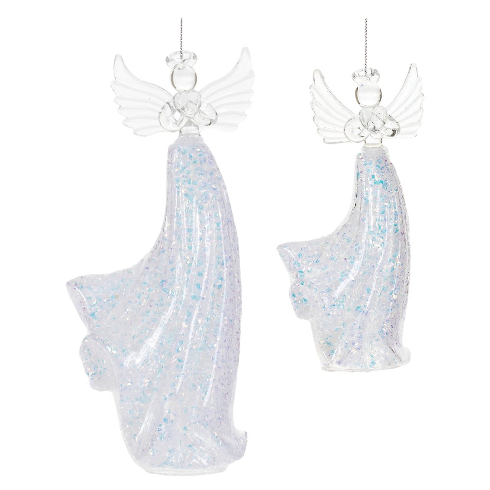 Iridescent Glass Angel Ornament (Set of 6). Picture 1