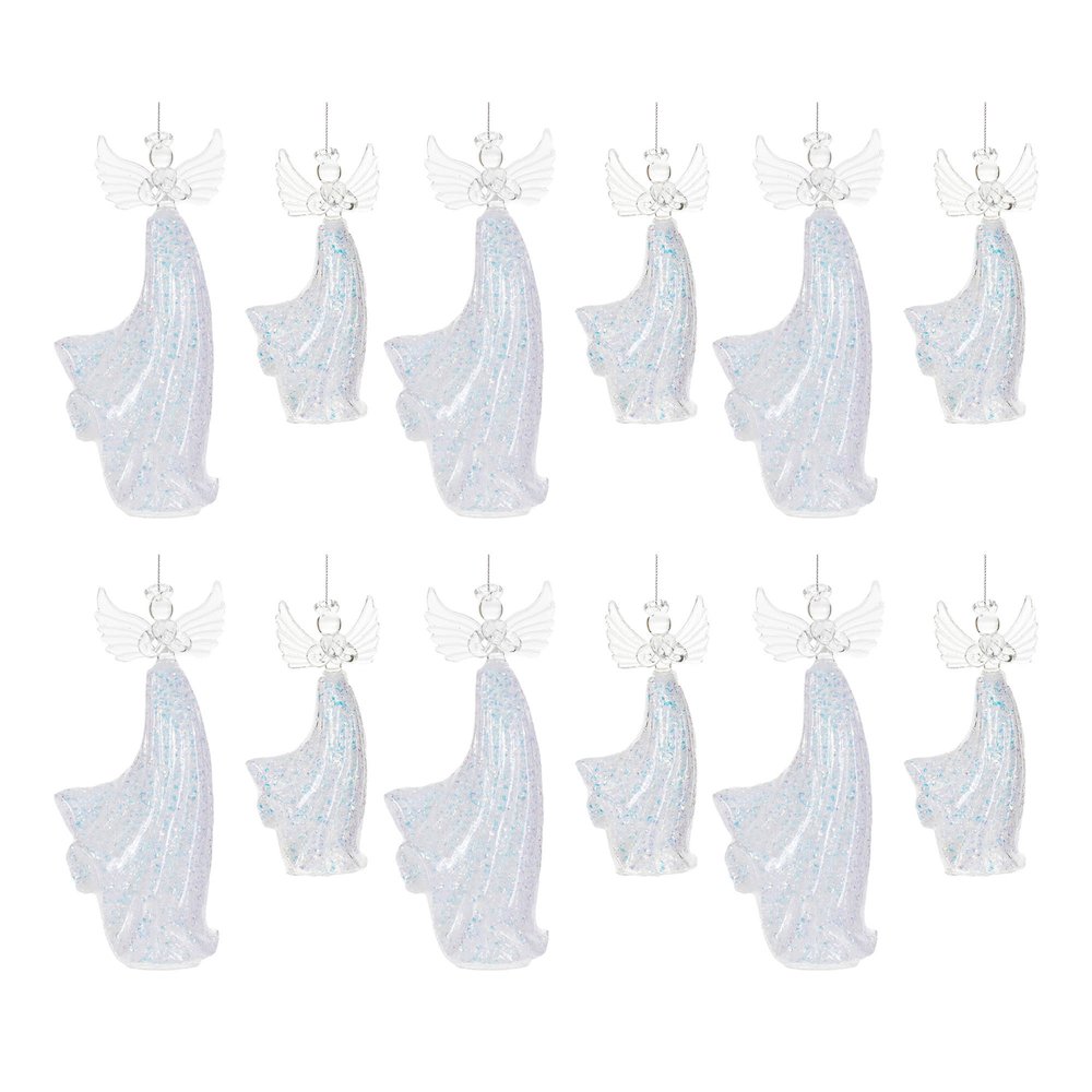 Iridescent Glass Angel Ornament (Set of 6). Picture 3