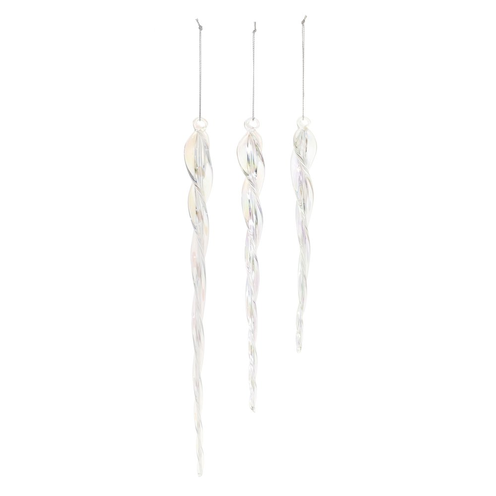 Glass Icicle Ornament (Set of 18). Picture 2