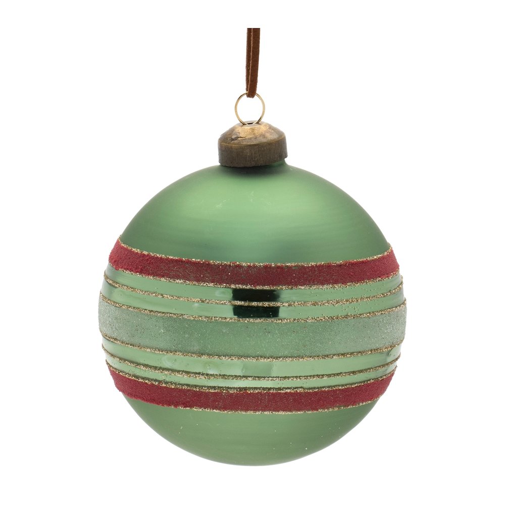 Striped Glass Ball Ornament (Set of 6). Picture 3