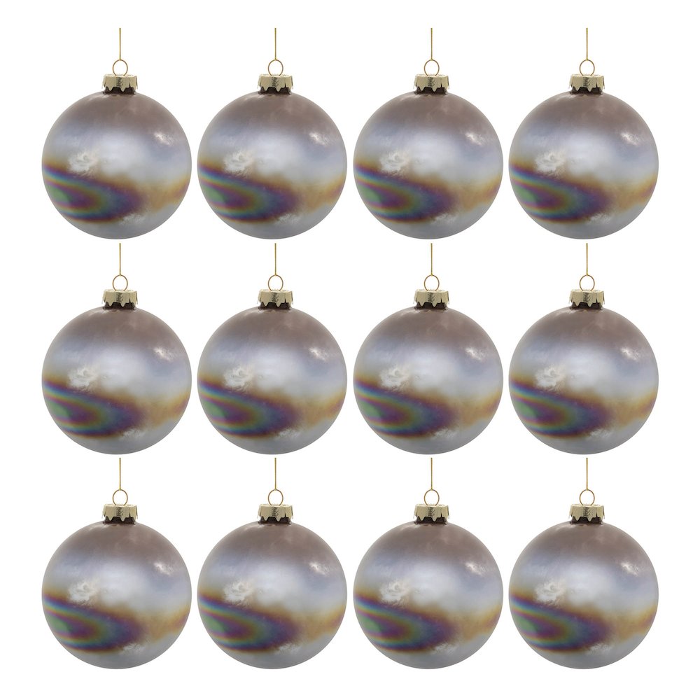 Iridescent Glass Ball Ornament (Set of 12). Picture 3