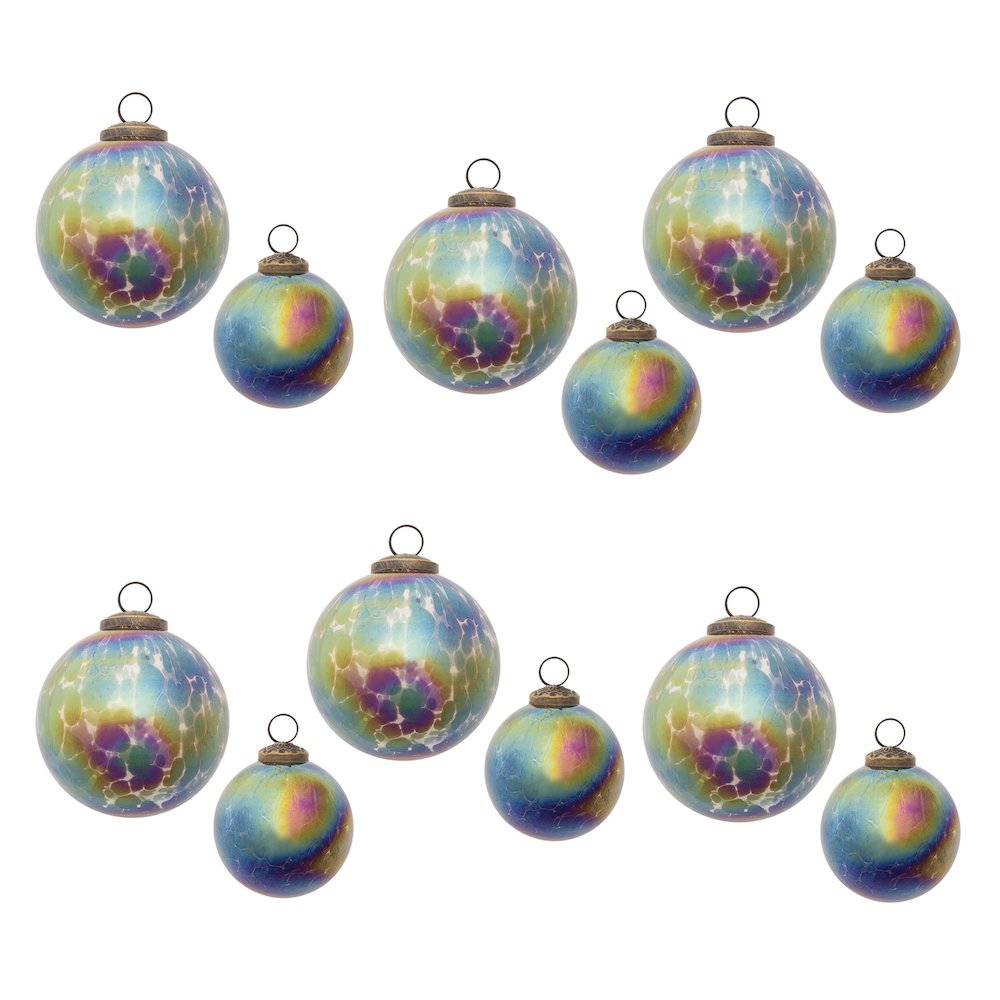 Iridescent Glass Ball Ornament (Set of 12). Picture 4