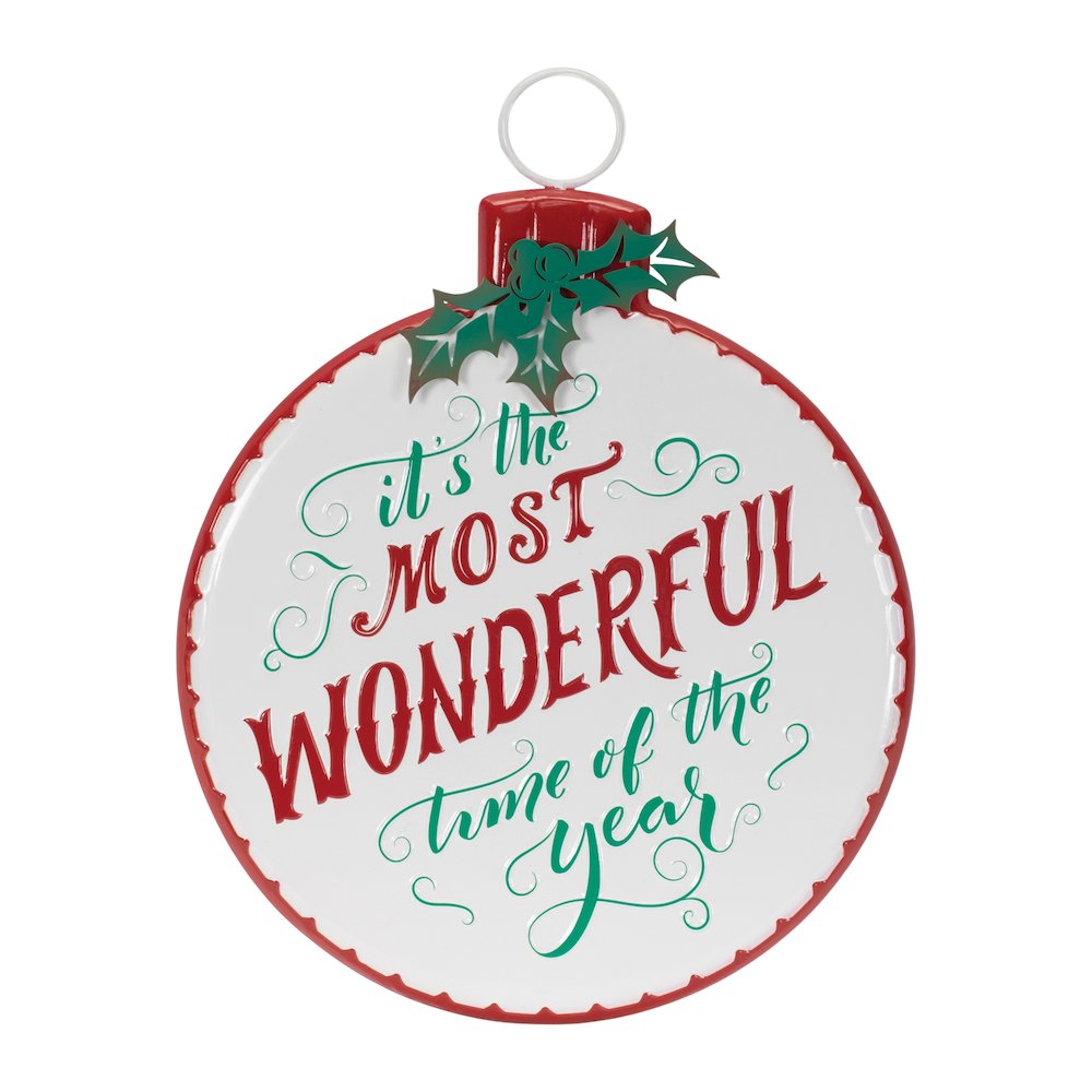 Metal Holiday Sentiment Ornament Sign 16"H. Picture 1