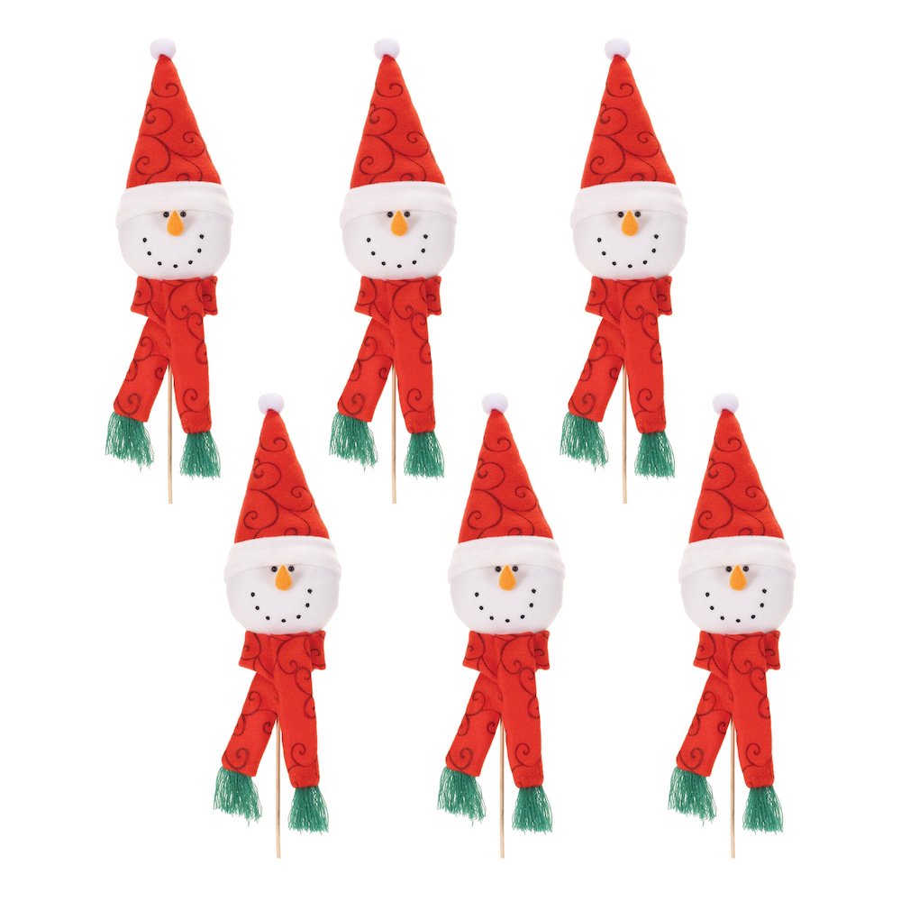 Plush Snowman Head Pick (Set of 6). Picture 3