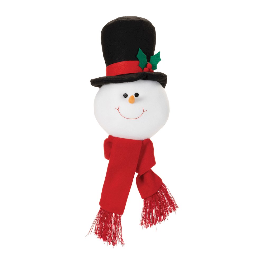 Plush Snowman Head Ornament (Set of 2). Picture 1