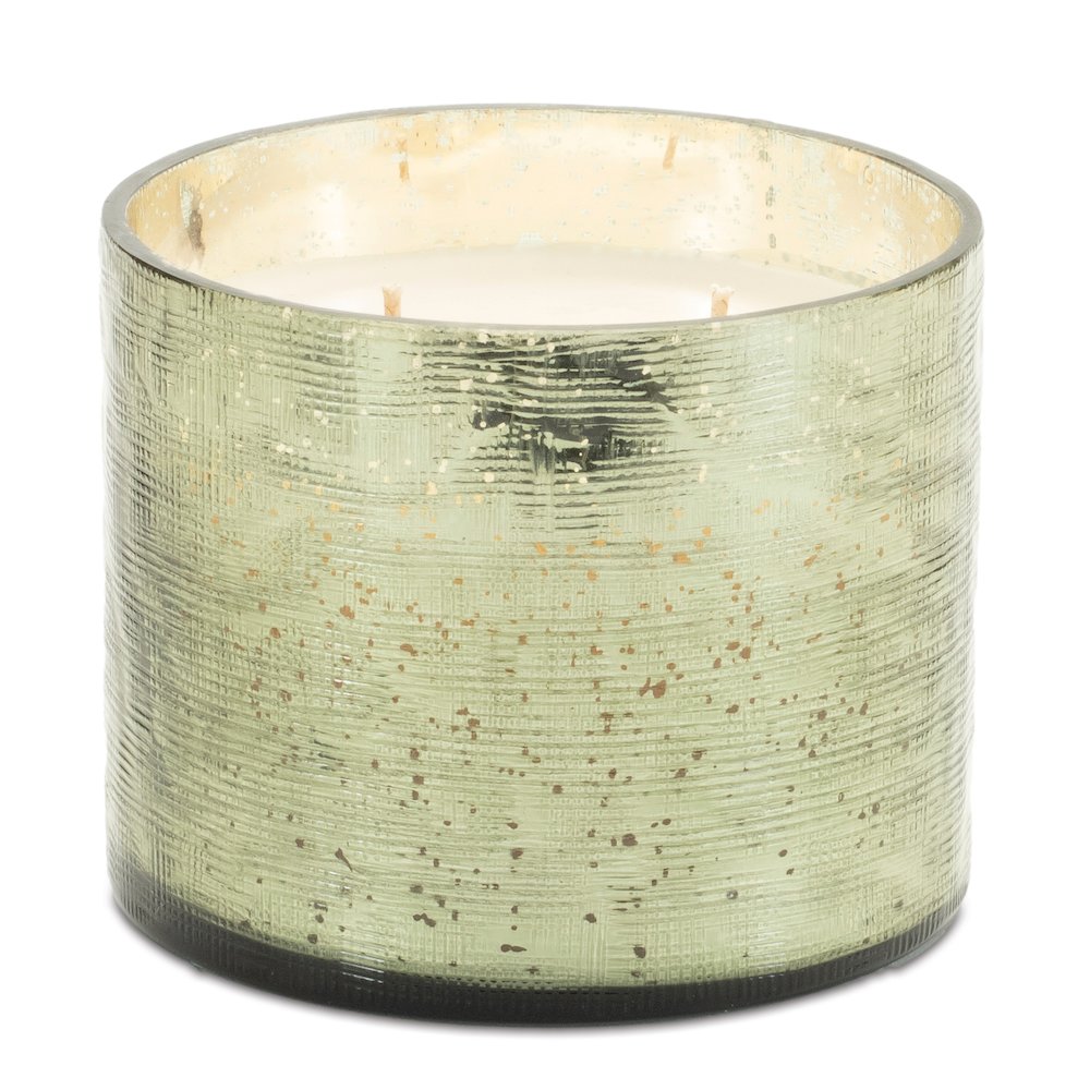 Fraiser Fir Scented Soy Candle with Etched Glass Holder 4"D. Picture 1
