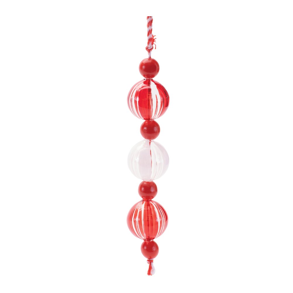 Striped Glass Mini Drop Ornaments – Set of 6. Picture 3