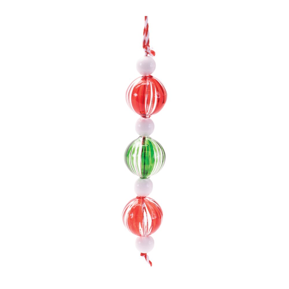 Striped Glass Mini Drop Ornaments – Set of 6. Picture 4