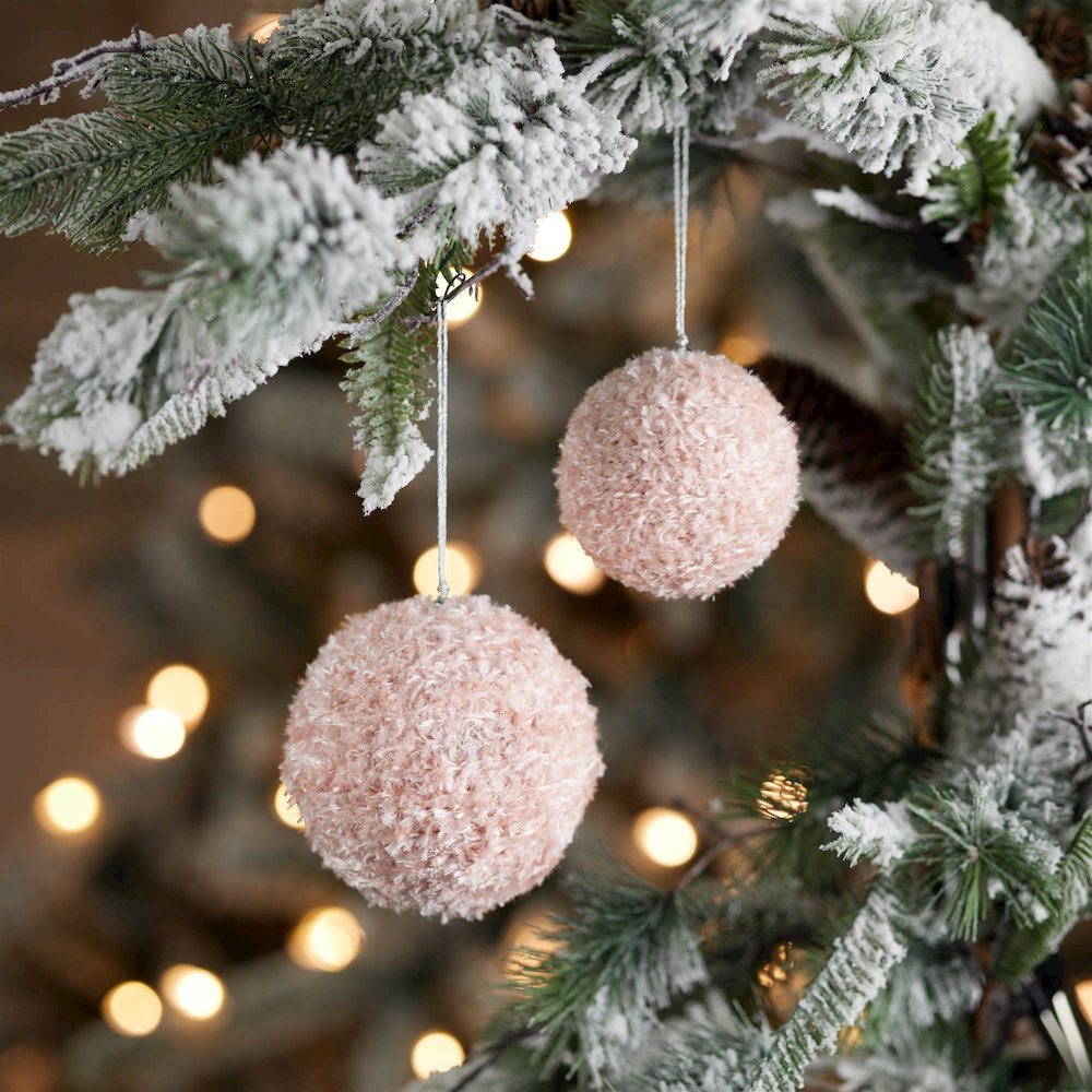 Furry Ball Ornament (Set of 4). Picture 1