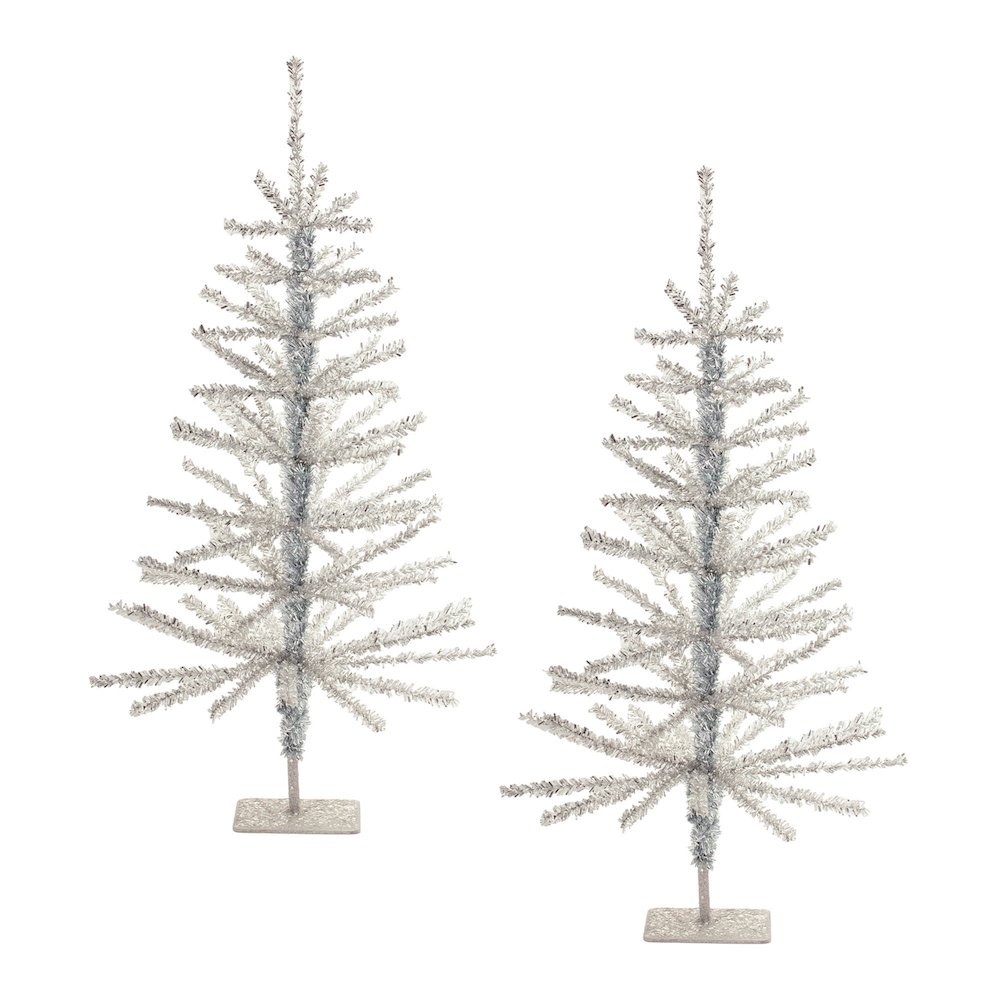 Tinsel Pine Tree (Set of 2). Picture 2