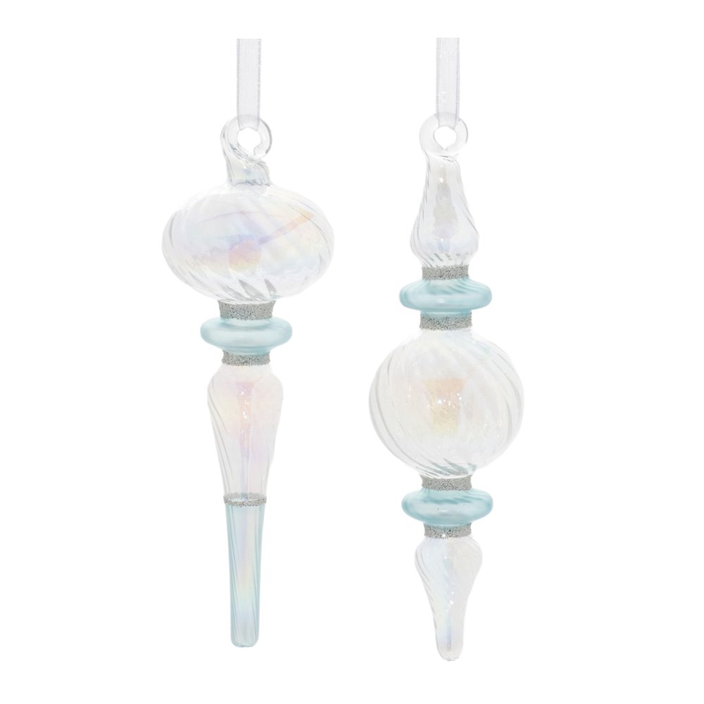 Iridescent Finial Drop Ornament (Set of 12). Picture 1