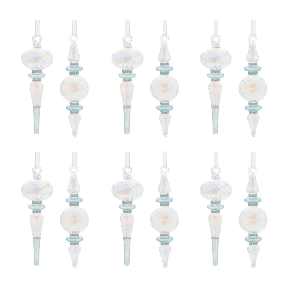 Iridescent Finial Drop Ornament (Set of 12). Picture 3