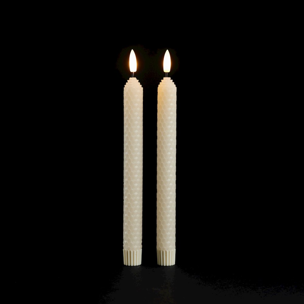 FIA Wick Beige Textured Taper Candle (Set of 2). Picture 3