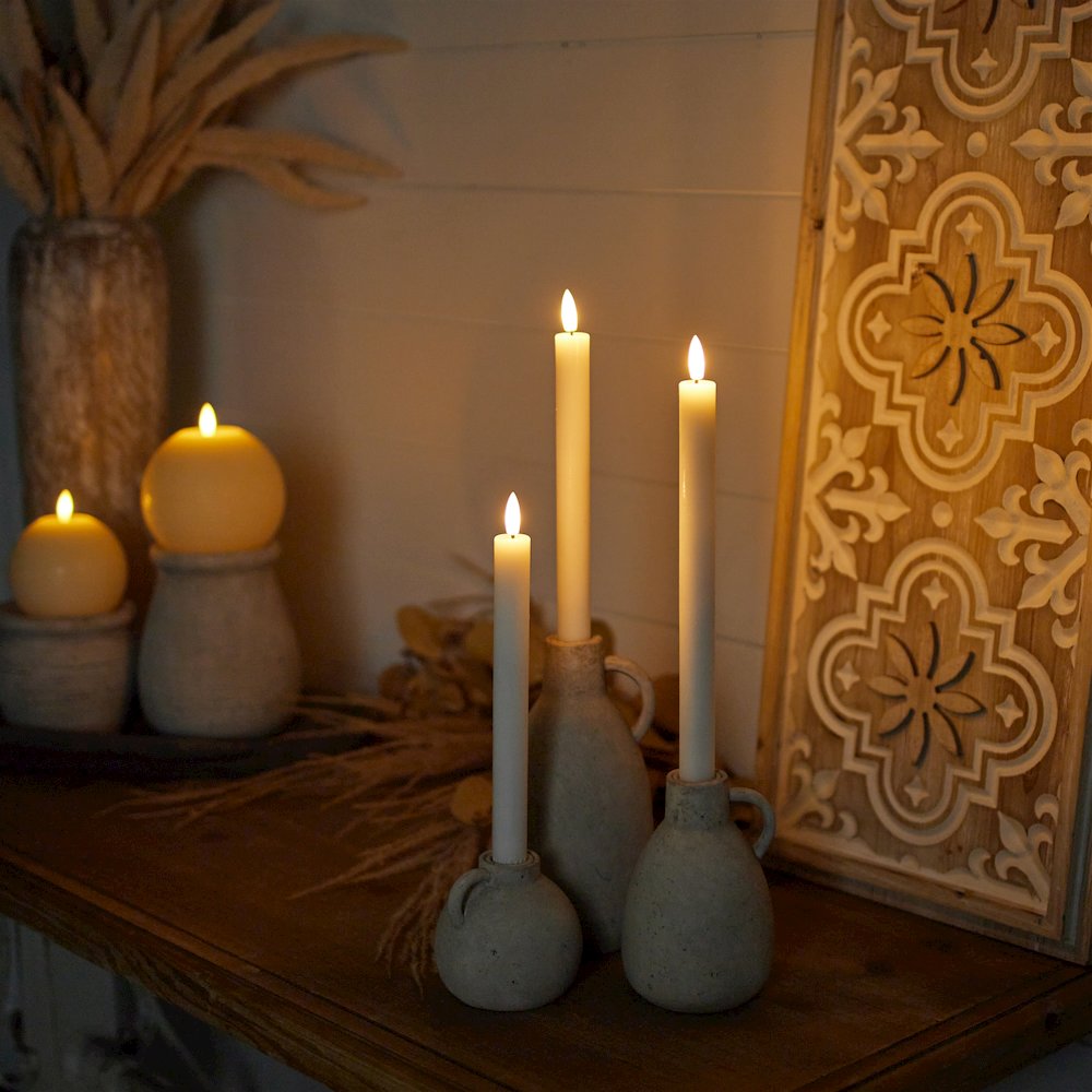 FIA Wick White Taper Candle (Set of 2). Picture 5
