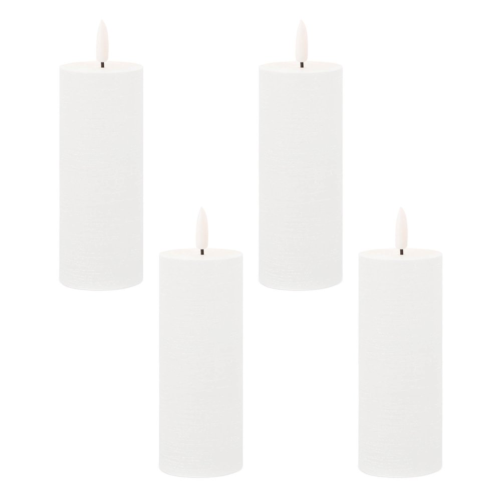 FIA Wick White Pillar Candle (Set of 4). Picture 3
