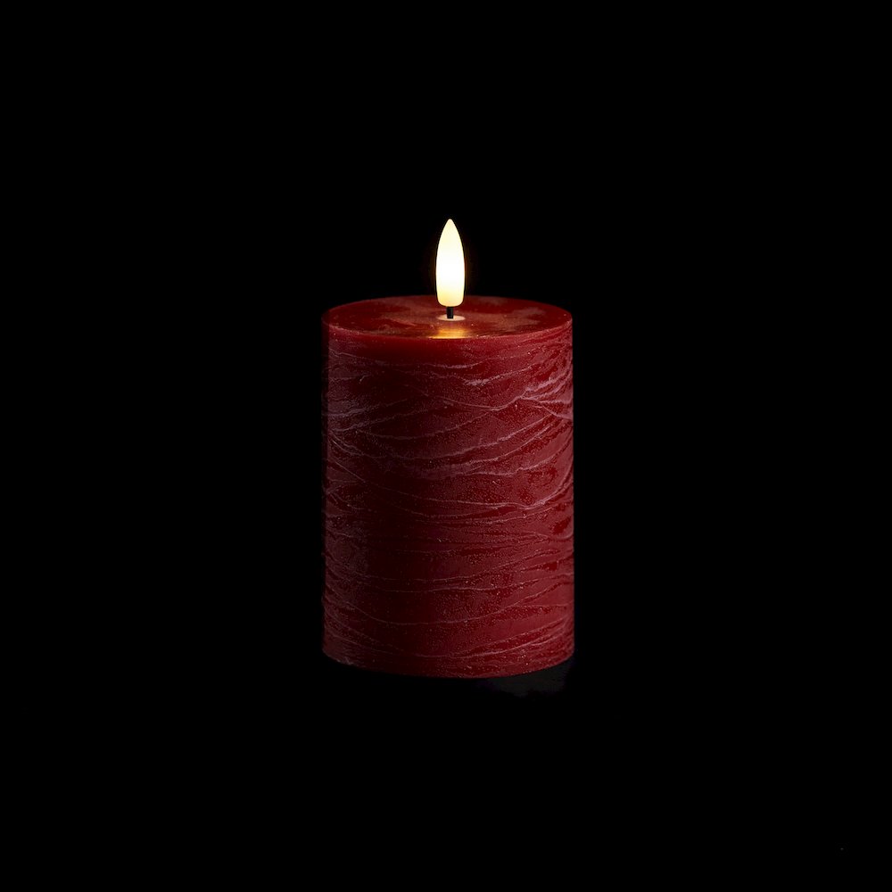 FIA Wick Red Pillar Candle (Set of 2). Picture 2