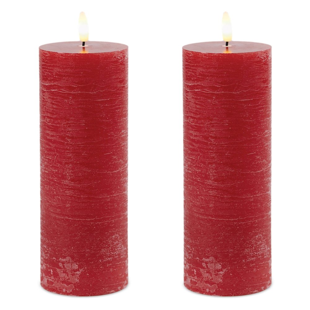 FIA Wick Red Pillar Candle (Set of 2). Picture 3