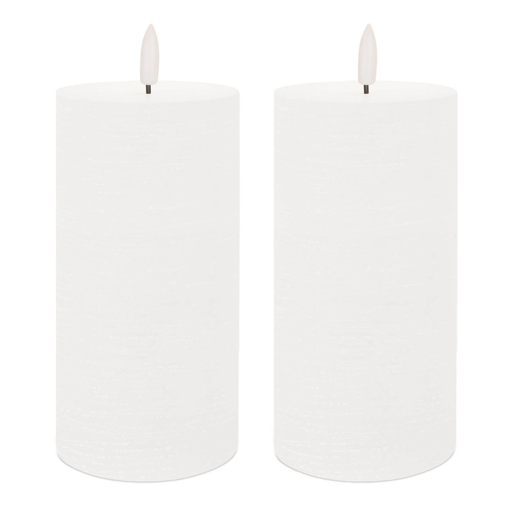 FIA Wick White Pillar Candle (Set of 2). Picture 3