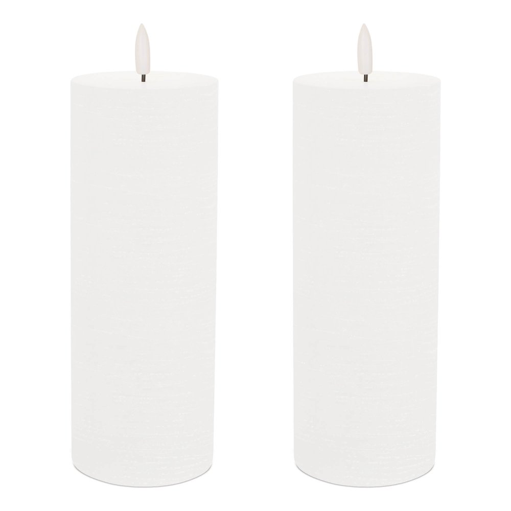 FIA Wick White Pillar Candle (Set of 2). Picture 3