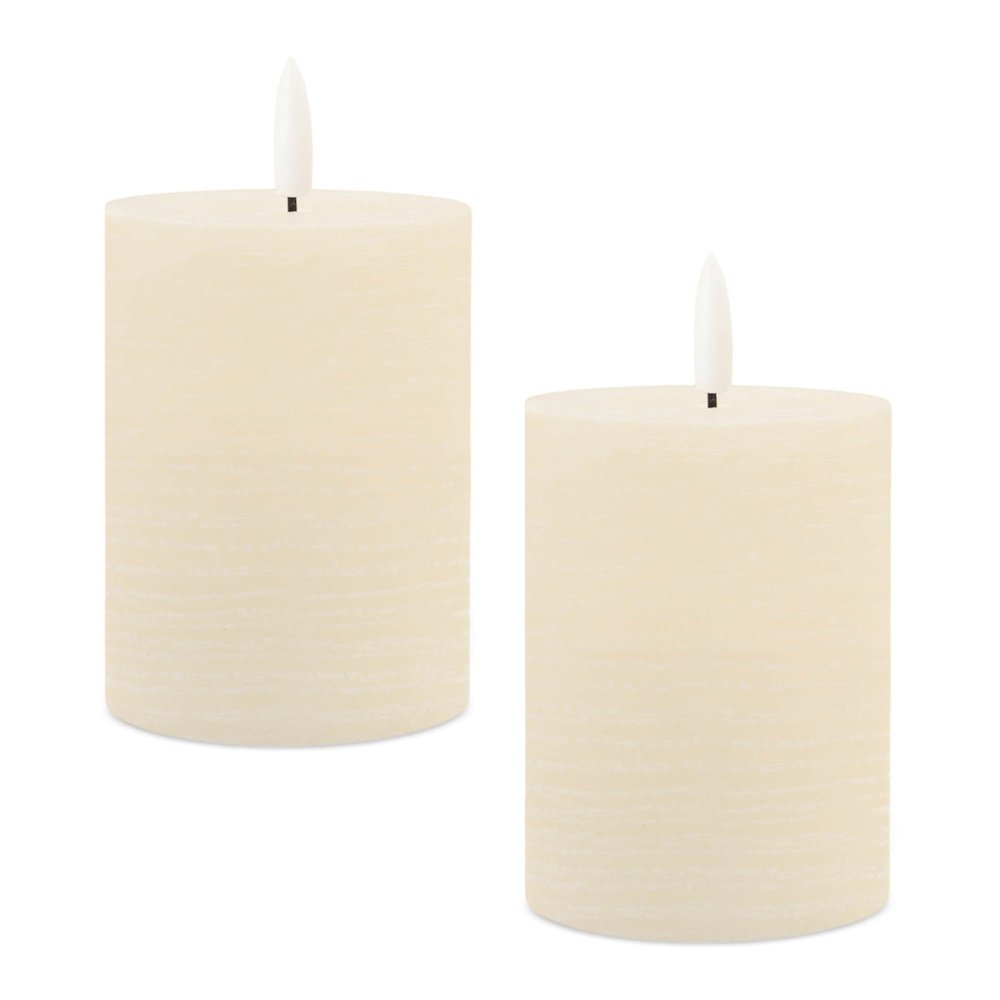 FIA Wick Ivory Pillar Candle (Set of 2). Picture 3
