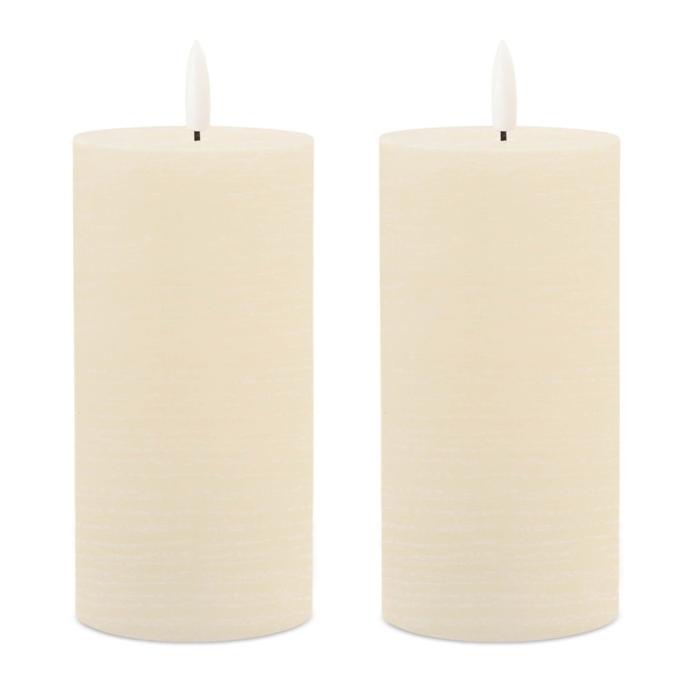 FIA Wick Ivory Pillar Candle (Set of 2). Picture 3