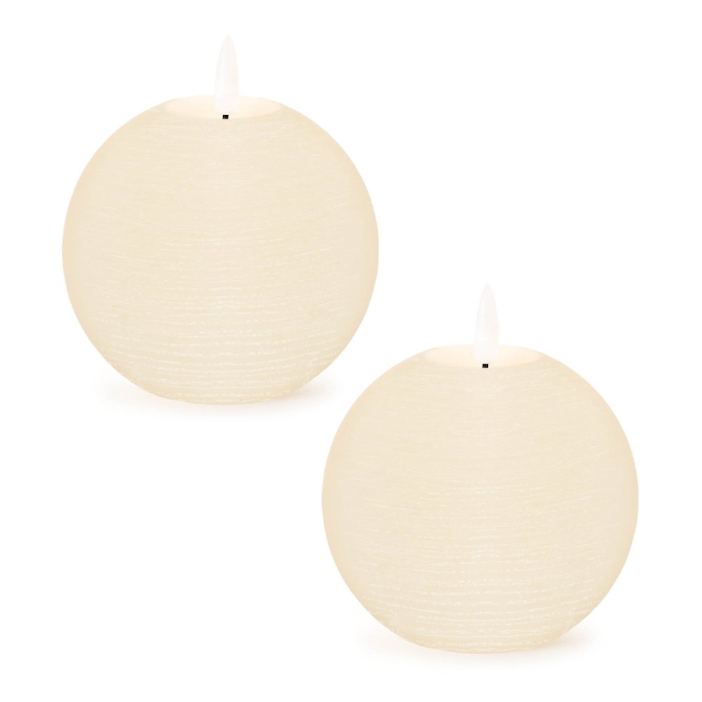 FIA Wick Ivory Round Candle (Set of 2). Picture 3