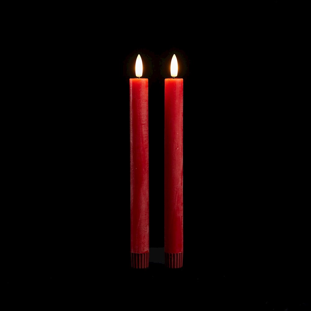 FIA Wick Red Taper Candle (Set of 2). Picture 2