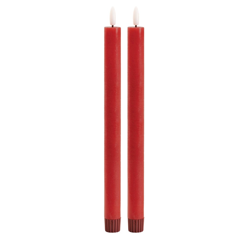 FIA Wick Red Taper Candle (Set of 2). Picture 1