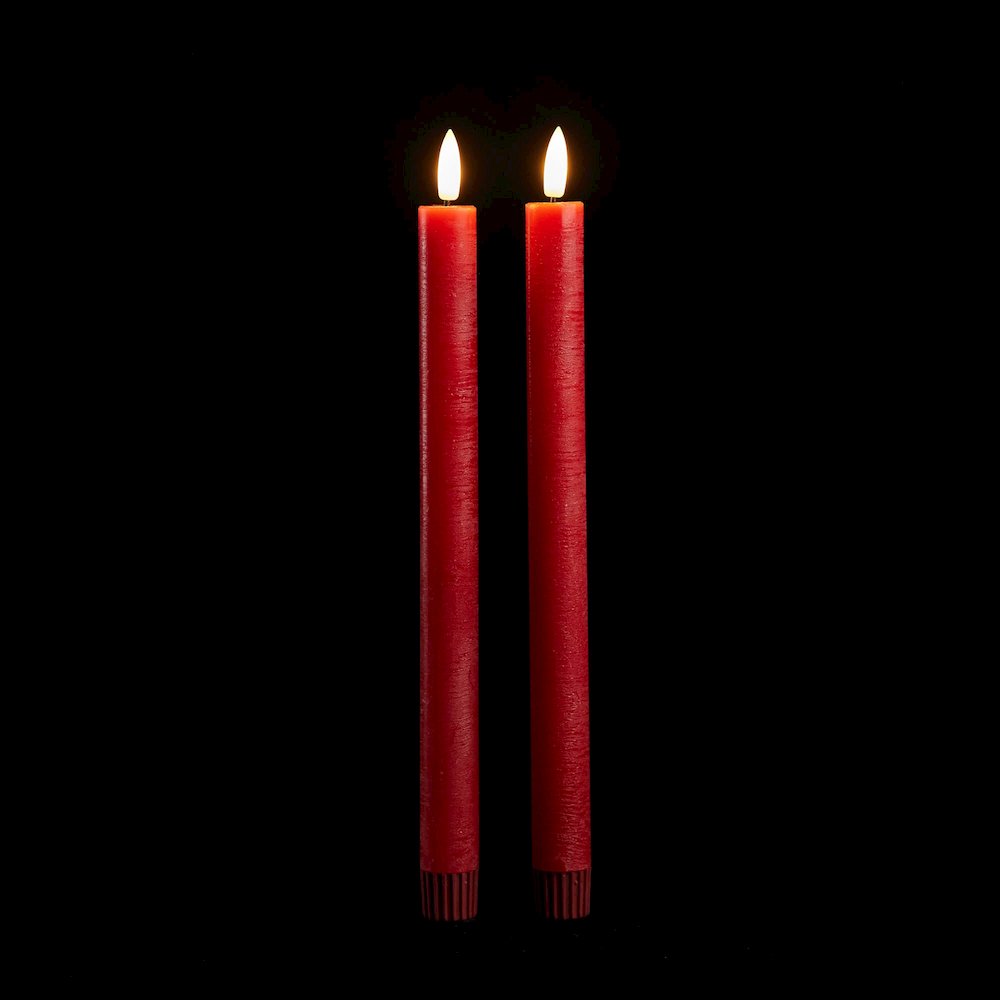 FIA Wick Red Taper Candle (Set of 2). Picture 2