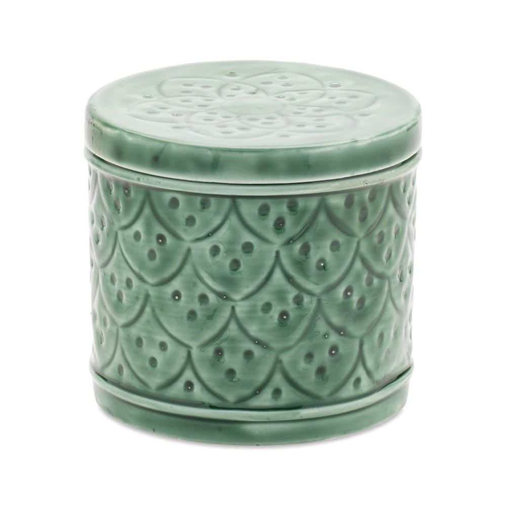 Sage Green Metal Container with Lid (Set of 2). Picture 3