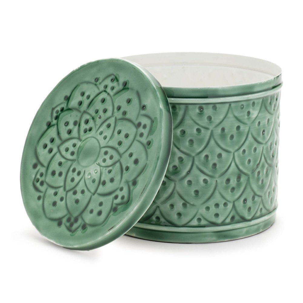 Sage Green Metal Container with Lid (Set of 2). Picture 4