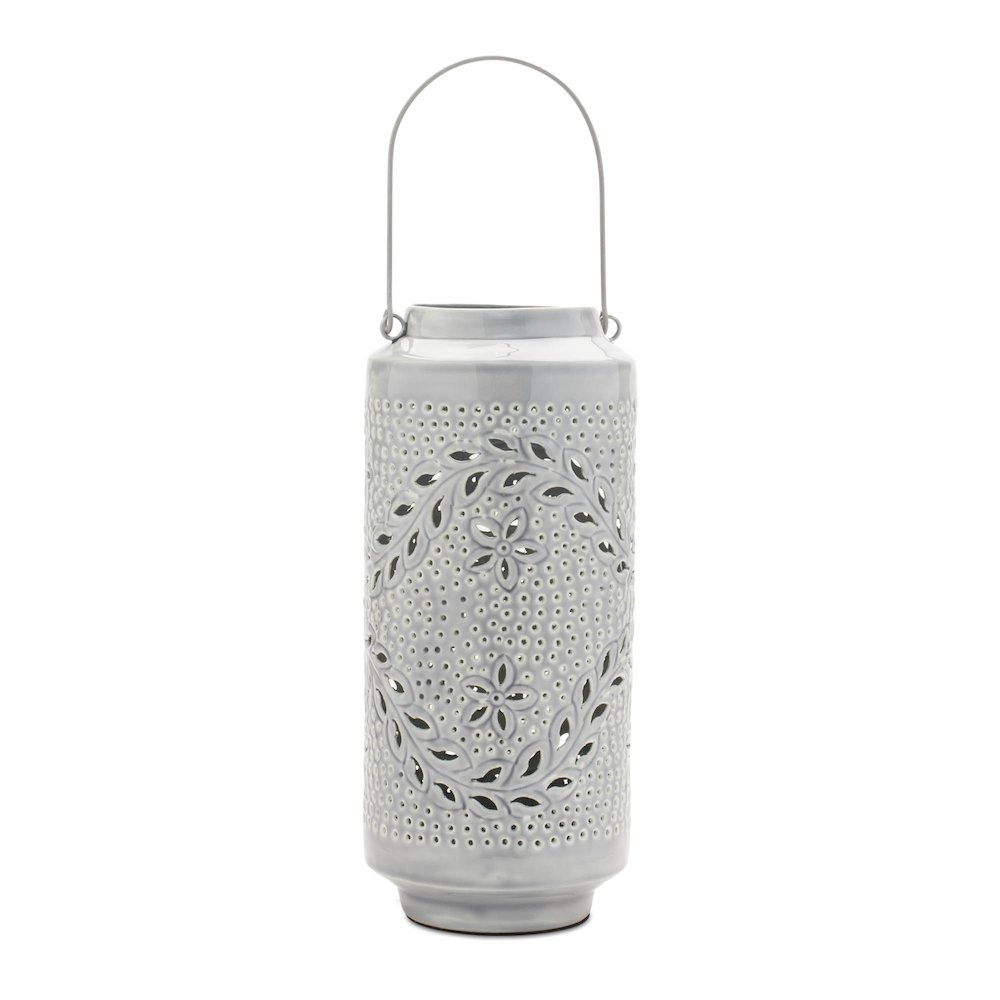 Punched Metal Candle Lantern 15.5"H. Picture 1
