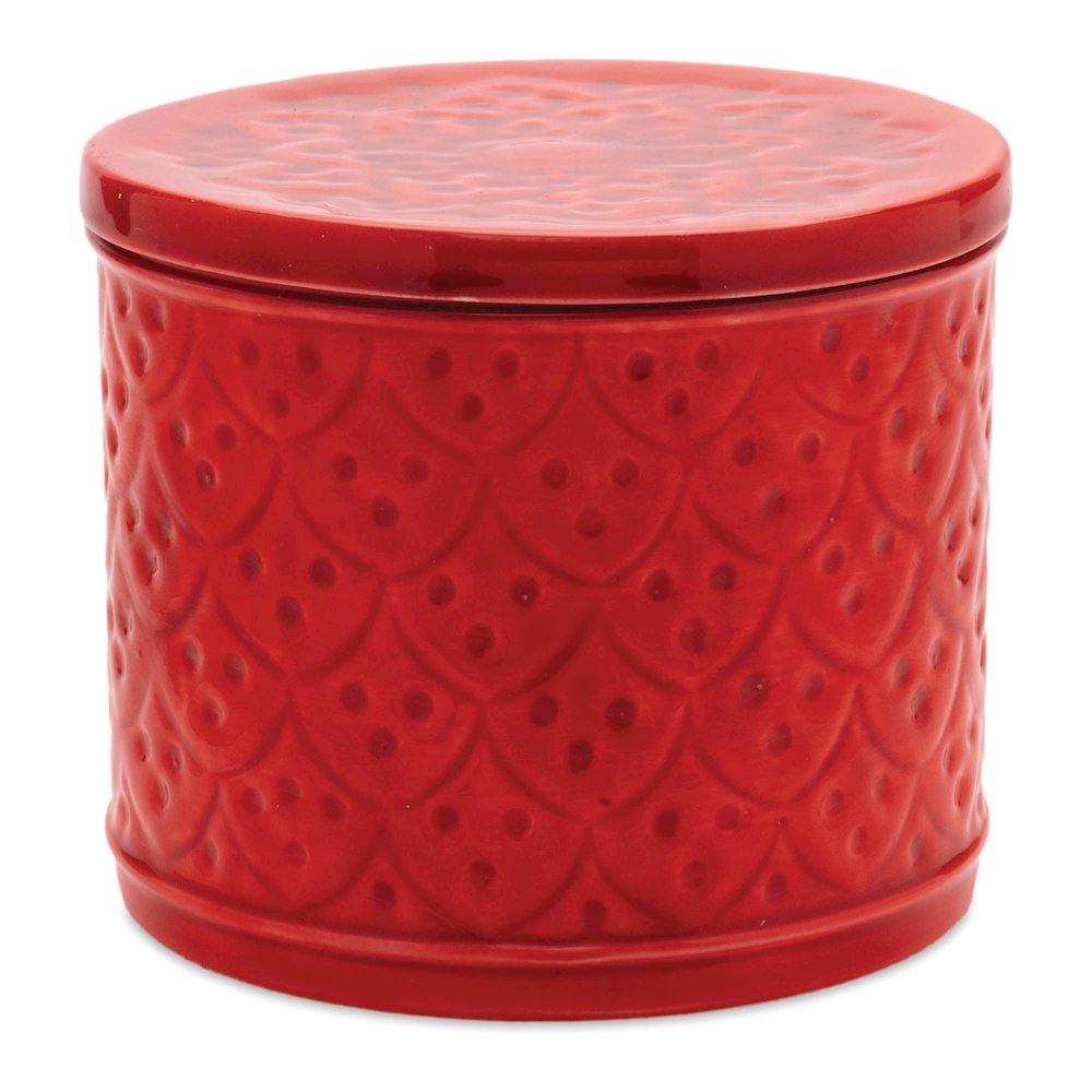 Red Metal Container with Lid (Set of 2). Picture 2