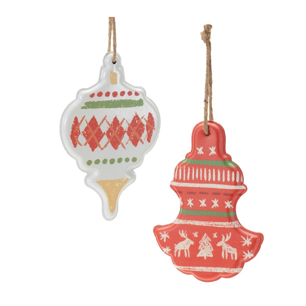 Metal Ornament with Nordic Pattern (Set of 4). Picture 1