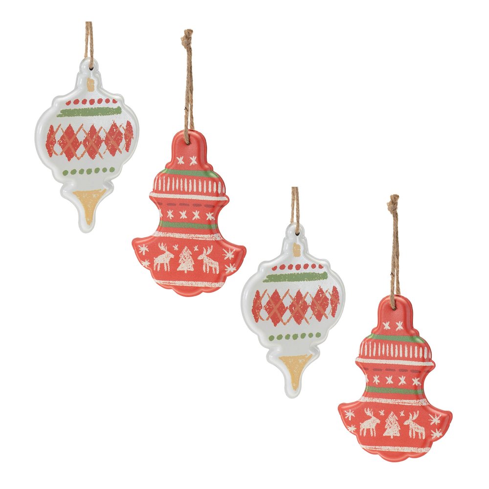 Metal Ornament with Nordic Pattern (Set of 4). Picture 5