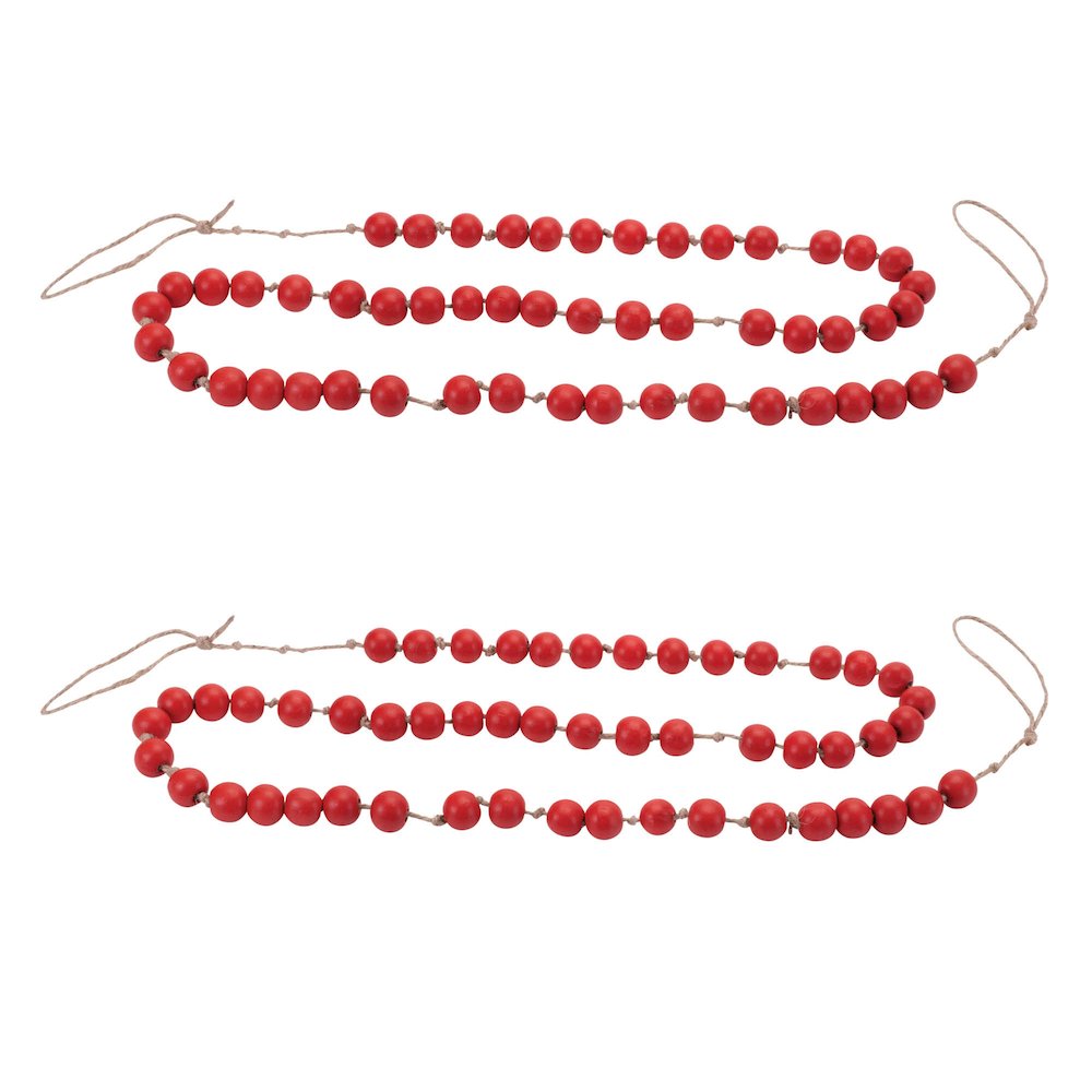Wood Beaded String Garland (Set of 2). Picture 3