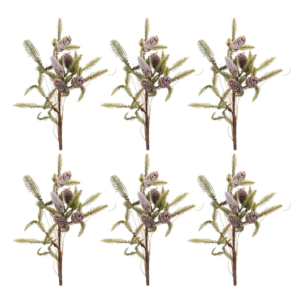 Pine Twig and Pinecone Spray (Set of 6). Picture 3