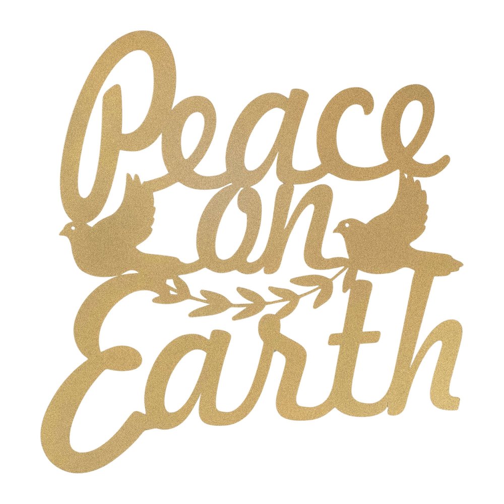 Cut Metal Peace on Earth Plaque 15.5"H. Picture 1