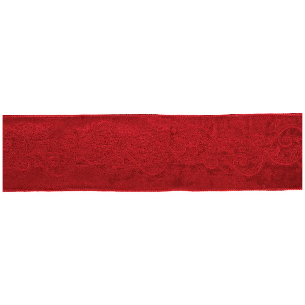 Ornate Embroidered Wired Ribbon 4" x 5 Yds.. Picture 1