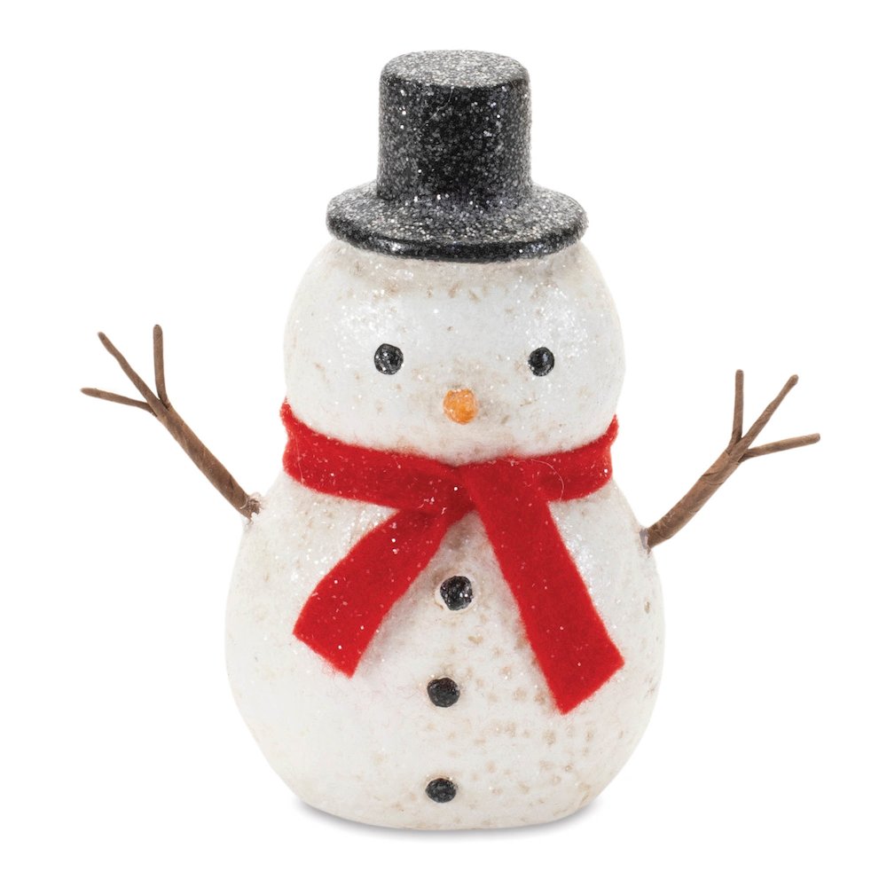 Glittered Snowman Figurine (Set of 6). Picture 2
