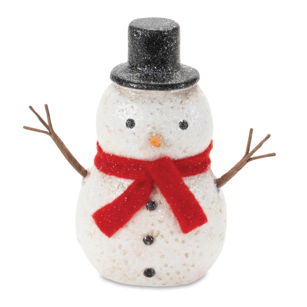 Glittered Snowman Figurine (Set of 6). Picture 3