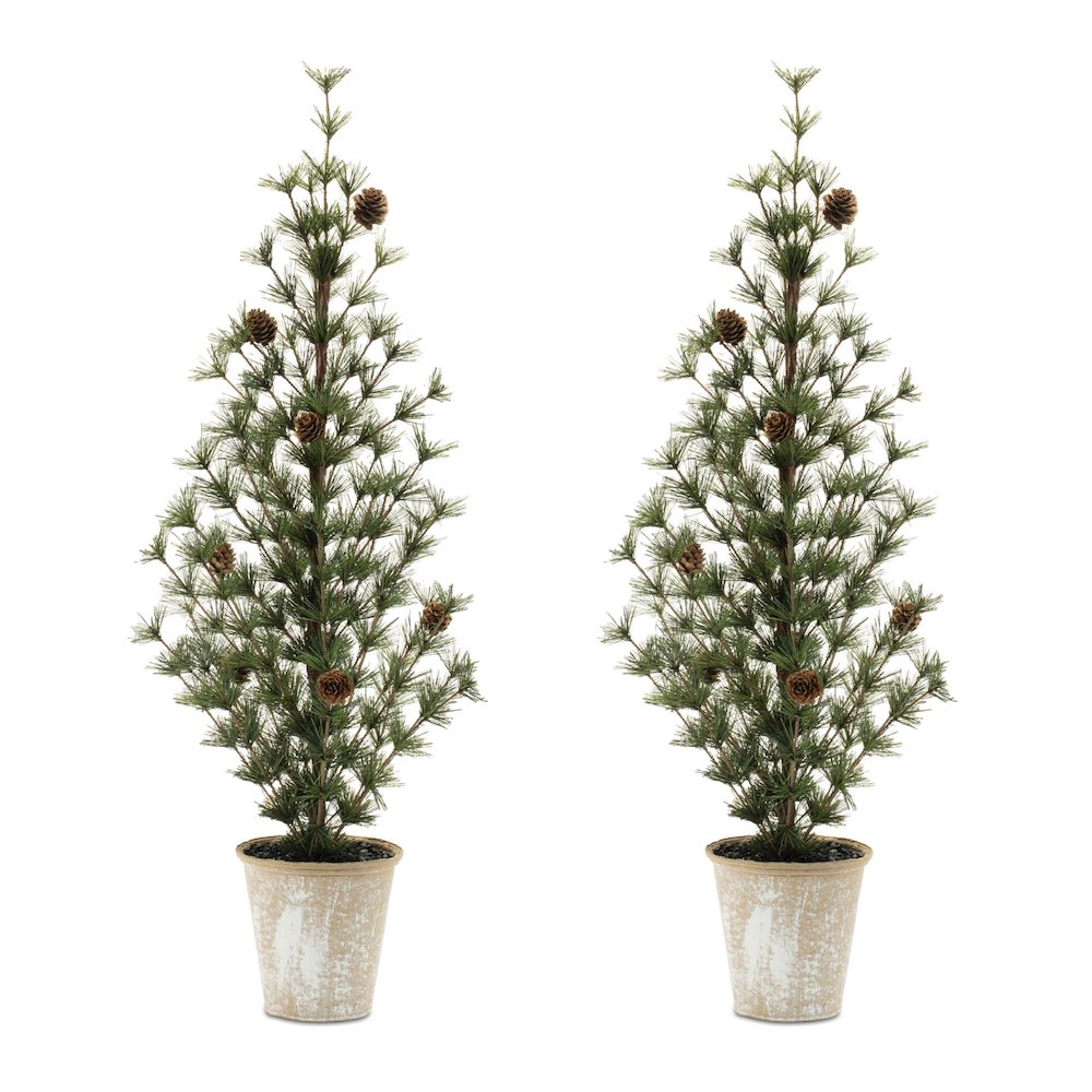 Potted Mini Pine Tree (Set of 2). Picture 2