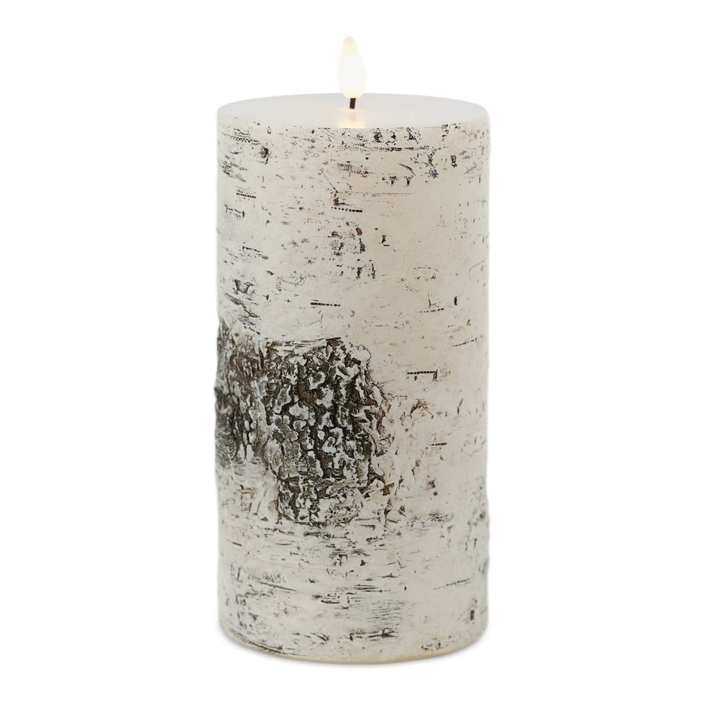 FIA Wick Birch Design Pillar Candle (Set of 2). Picture 1